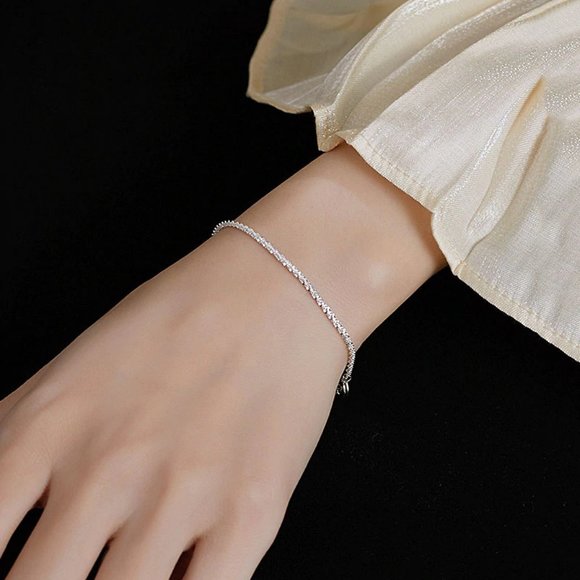 *NEW 925 Sterling Silver Simple Chain Bracelet - Picture 6 of 7